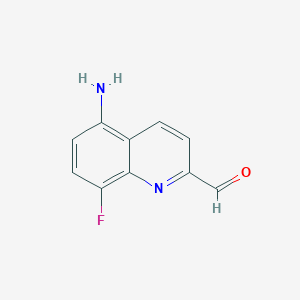 molecular formula C10H7FN2O B15070614 5-Amino-8-fluoroquinoline-2-carbaldehyde 