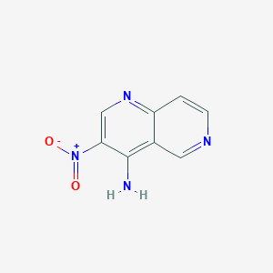 molecular formula C8H6N4O2 B15070645 3-Nitro-1,6-naphthyridin-4-amine CAS No. 85938-76-7