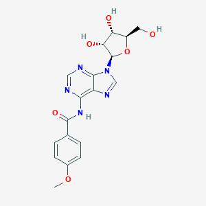 molecular formula C18H19N5O6 B150707 腺苷，N-(4-甲氧基苯甲酰)- CAS No. 56883-05-7