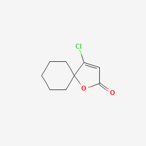 molecular formula C9H11ClO2 B15070761 4-Chloro-1-oxaspiro[4.5]dec-3-en-2-one CAS No. 63025-18-3