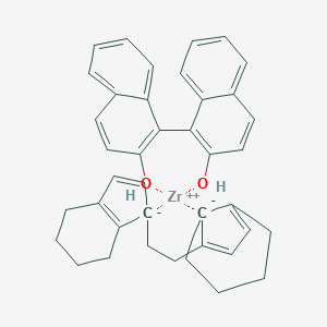 molecular formula C40H38O2Zr B150708 (R,R)-Ethylenebis-(4,5,6,7-tetrahydro-1-indenyl)-zirconium(IV)-(R)-(1,1/'-binaphthyl-2) CAS No. 132881-66-4