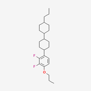 molecular formula C24H36F2O B1507088 Benzene, 2,3-difluoro-1-propoxy-4-[(trans,trans)-4'-propyl[1,1'-bicyclohexyl]-4-yl]- CAS No. 473257-14-6