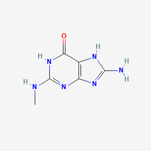 molecular formula C6H8N6O B15071071 8-Amino-2-(methylamino)-7H-purin-6-ol 