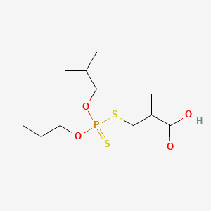 Propanoic acid, 3-[[bis(2-methylpropoxy)phosphinothioyl]thio]-2-methyl-
