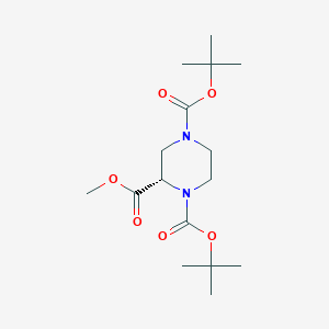 molecular formula C16H28N2O6 B1507137 (S)-1,4-Di-tert-butyl 2-methyl piperazine-1,2,4-tricarboxylate CAS No. 958635-19-3