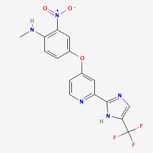 molecular formula C16H12F3N5O3 B1507141 Benzenamine,n-methyl-2-nitro-4-[[2-[5-(trifluoromethyl)-1h-imidazol-2-yl]-4-pyridinyl]oxy]- CAS No. 927880-88-4