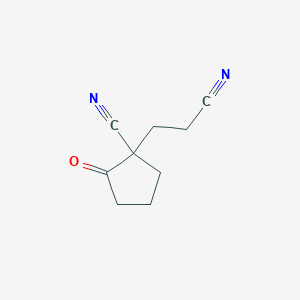 molecular formula C9H10N2O B15072027 1-(2-Cyanoethyl)-2-oxocyclopentanecarbonitrile 