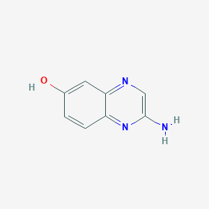 molecular formula C8H7N3O B15072179 2-Aminoquinoxalin-6-ol 