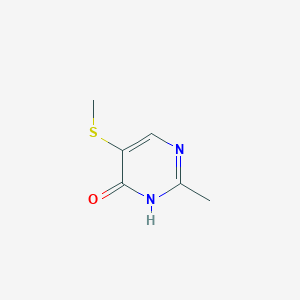 molecular formula C6H8N2OS B15072233 2-Methyl-5-(methylthio)pyrimidin-4-ol CAS No. 66699-20-5