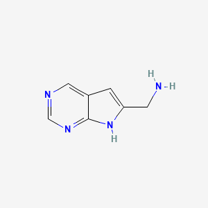 molecular formula C7H8N4 B15072360 7H-pyrrolo[2,3-d]pyrimidin-6-ylmethanamine 