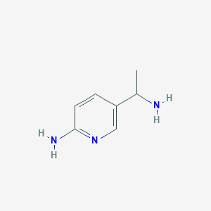 molecular formula C7H11N3 B15072479 5-(1-Aminoethyl)pyridin-2-amine 