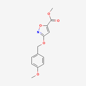 molecular formula C13H13NO5 B15072807 Methyl 3-((4-methoxybenzyl)oxy)isoxazole-5-carboxylate 