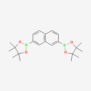 molecular formula C22H30B2O4 B1507286 2,7-Bis(4,4,5,5-tetramethyl-1,3,2-dioxaborolan-2-yl)naphthalene CAS No. 853377-10-3