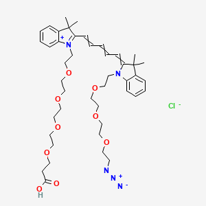 molecular formula C44H62ClN5O9 B15073314 N-(azide-PEG3)-N'-(PEG4-acid)-Cy5 