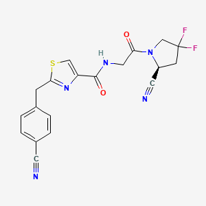 molecular formula C19H15F2N5O2S B15073371 N-[2-[(2S)-2-cyano-4,4-difluoropyrrolidin-1-yl]-2-oxoethyl]-2-[(4-cyanophenyl)methyl]-1,3-thiazole-4-carboxamide 