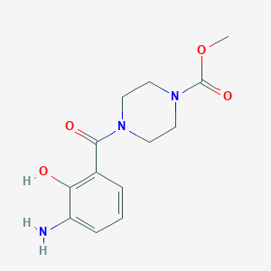 molecular formula C13H17N3O4 B1507378 Methyl 4-(3-amino-2-hydroxybenzoyl)piperazine-1-carboxylate CAS No. 473734-26-8