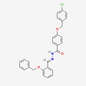 molecular formula C28H23ClN2O3 B15074193 N'-(2-(Benzyloxy)benzylidene)-4-((4-chlorobenzyl)oxy)benzohydrazide CAS No. 332146-94-8
