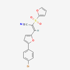 molecular formula C17H10BrNO4S B15074372 3-(5-(4-Bromophenyl)-2-furyl)-2-(2-furylsulfonyl)-2-propenenitrile CAS No. 853407-08-6