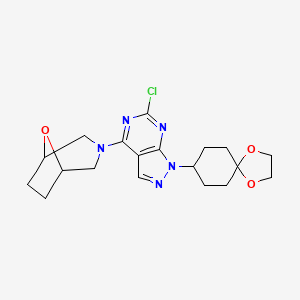 molecular formula C19H24ClN5O3 B1507448 3-(6-chloro-1-(1,4-dioxaspiro[4.5]decan-8-yl)-1H-pyrazolo[3,4-d]pyrimidin-4-yl)-8-oxa-3-azabicyclo[3.2.1]octane CAS No. 1144080-35-2