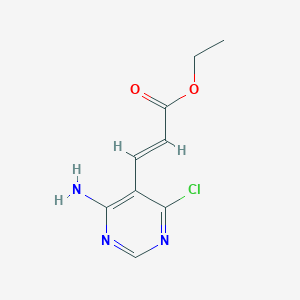 molecular formula C9H10ClN3O2 B1507450 Ethyl 3-(4-amino-6-chloropyrimidin-5-yl)acrylate CAS No. 893444-11-6