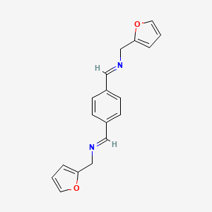 molecular formula C18H16N2O2 B15074914 Benzene, 1,4-bis(2-furfuryliminomethyl)- 