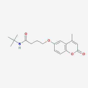 molecular formula C18H23NO4 B15075232 N-(tert-Butyl)-4-((4-methyl-2-oxo-2H-chromen-6-yl)oxy)butanamide CAS No. 882863-73-2