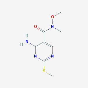 molecular formula C8H12N4O2S B1507558 4-Amino-N-methoxy-N-methyl-2-(methylthio)pyrimidine-5-carboxamide CAS No. 741714-02-3