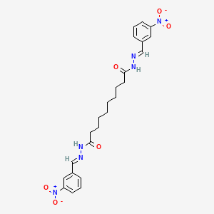 molecular formula C24H28N6O6 B15075665 N'~1~,N'~10~-bis[(E)-(3-nitrophenyl)methylidene]decanedihydrazide 