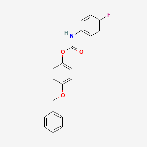 molecular formula C20H16FNO3 B15075712 Carbamic acid, (4-fluorophenyl)-, 4-(phenylmethoxy)phenyl ester CAS No. 195140-92-2
