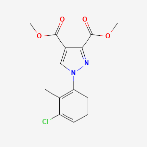 molecular formula C14H13ClN2O4 B15075900 Dimethyl 1-(3-chloro-2-methylphenyl)-1H-pyrazole-3,4-dicarboxylate 