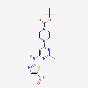 molecular formula C18H24N6O3S B1507594 tert-Butyl 4-(6-((5-formylthiazol-2-yl)amino)-2-methylpyrimidin-4-yl)piperazine-1-carboxylate CAS No. 936845-85-1