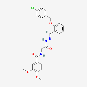 molecular formula C25H24ClN3O5 B15075962 N-(2-(2-(2-((4-Chlorobenzyl)oxy)benzylidene)hydrazino)-2-oxoethyl)-3,4-dimethoxybenzamide CAS No. 847592-62-5