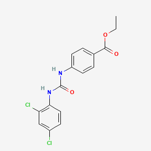molecular formula C16H14Cl2N2O3 B15075983 Ethyl 4-[(2,4-dichlorophenyl)carbamoylamino]benzoate CAS No. 36034-82-9