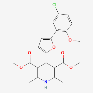 molecular formula C22H22ClNO6 B15076029 Dimethyl 4-(5-(5-chloro-2-methoxyphenyl)furan-2-yl)-2,6-dimethyl-1,4-dihydropyridine-3,5-dicarboxylate CAS No. 853314-02-0