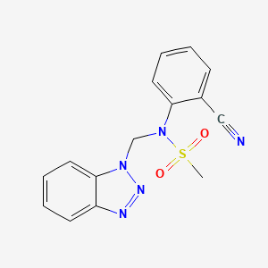 molecular formula C15H13N5O2S B15076136 N-(1H-1,2,3-benzotriazol-1-ylmethyl)-N-(2-cyanophenyl)methanesulfonamide CAS No. 876946-42-8