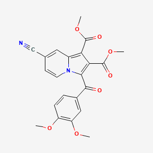 molecular formula C22H18N2O7 B15076171 Dimethyl 7-cyano-3-(3,4-dimethoxybenzoyl)-1,2-indolizinedicarboxylate CAS No. 853334-03-9