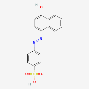 molecular formula C16H12N2O4S B15076311 Benzenesulfonic acid, 4-((4-hydroxy-1-naphthalenyl)azo)- CAS No. 574-69-6