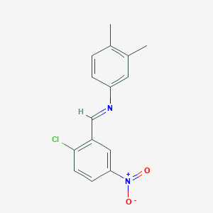 molecular formula C15H13ClN2O2 B15076378 N-[(E)-(2-chloro-5-nitrophenyl)methylidene]-3,4-dimethylaniline 