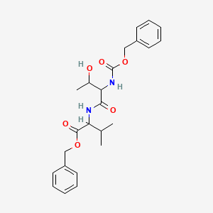 molecular formula C24H30N2O6 B15076388 Carbobenzyloxy-L-threonyl-L-valine benzyl ester CAS No. 5616-74-0
