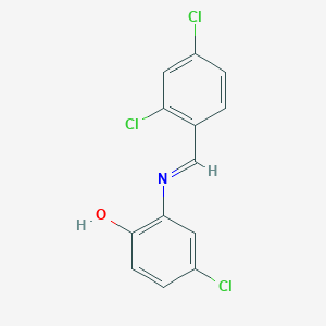 molecular formula C13H8Cl3NO B15076402 4-Chloro-2-(2,4-dichlorobenzylideneamino)phenol CAS No. 77506-32-2