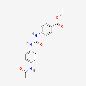 molecular formula C18H19N3O4 B15076477 Ethyl 4-(3-(4-acetamidophenyl)ureido)benzoate 