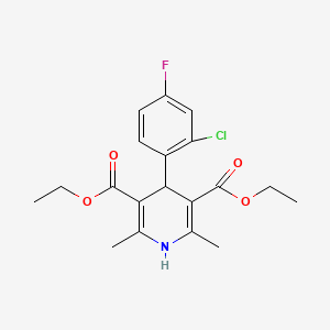 molecular formula C19H21ClFNO4 B15076539 Diethyl 4-(2-chloro-4-fluorophenyl)-2,6-dimethyl-1,4-dihydro-3,5-pyridinedicarboxylate CAS No. 853333-86-5