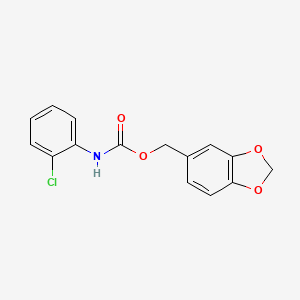 molecular formula C15H12ClNO4 B15076682 Piperonyl N-(2-chlorophenyl)carbamate CAS No. 6847-38-7