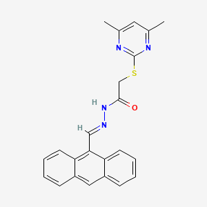 molecular formula C23H20N4OS B15076987 N'-[(E)-9-anthrylmethylidene]-2-[(4,6-dimethyl-2-pyrimidinyl)thio]acetohydrazide 