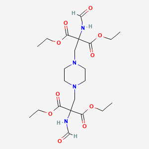 molecular formula C22H36N4O10 B15077060 Diethyl 2-((4-(3-ethoxy-2-(ethoxycarbonyl)-2-(formylamino)-3-oxopropyl)-1-piperazinyl)methyl)-2-(formylamino)malonate CAS No. 6627-43-6