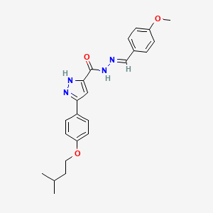 molecular formula C23H26N4O3 B15077069 N'-[(E)-(4-methoxyphenyl)methylidene]-5-[4-(3-methylbutoxy)phenyl]-1H-pyrazole-3-carbohydrazide 