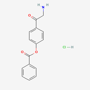 molecular formula C15H14ClNO3 B15077173 4-Glycylphenyl benzoate hcl 