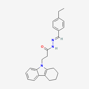 molecular formula C24H27N3O B15077188 N'-(4-Ethylbenzylidene)-3-(1,2,3,4-tetrahydro-9H-carbazol-9-YL)propanohydrazide 