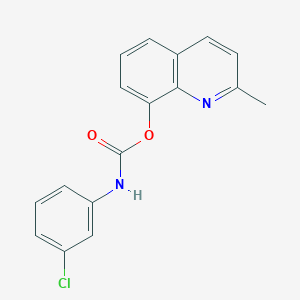 molecular formula C17H13ClN2O2 B15077253 2-Methyl-8-quinolyl N-(3-chlorophenyl)carbamate CAS No. 14577-78-7