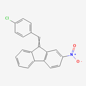 molecular formula C20H12ClNO2 B15077281 9H-Fluorene,9-[(4-chlorophenyl)methylene]-2-nitro- 
